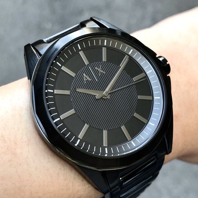 現貨 可自取 ARMANI EXCHANGE AX AX2620 亞曼尼 手錶 43mm 黑面盤 黑色鋼錶帶 男錶女錶