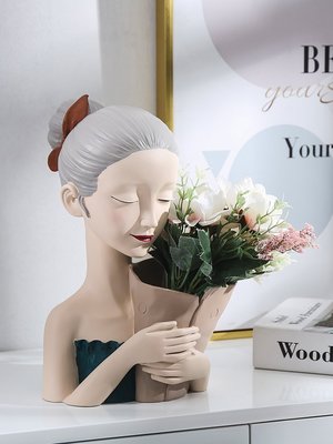 下殺 (null)(null)現代簡約風格花瓶北歐創意客廳插花花器擺件餐桌干花仿真花裝飾品