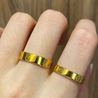 新款18K黃金戒指3D硬金足金尾戒光面素金au750男女對戒情侶款戒指