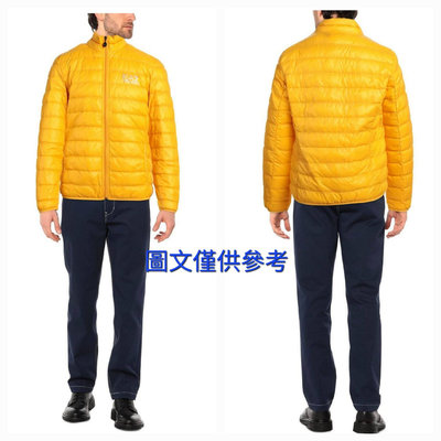 全新 現貨 EA7 EMPORIO ARMANI (M碼) 男款 金橘色 立領 輕量 羽絨外套 美國購入 保證正品