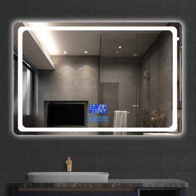 【熱賣精選】 浴室智能鏡子觸摸屏衛生間掛墻式帶燈洗手間化妝led鏡子貼墻除霧