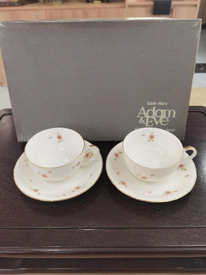 日本 橘吉旗下 Adam&amp;Eve 亞當夏娃 咖啡杯 紅茶杯下午茶杯碟套裝 五客