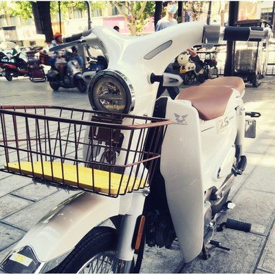 自行車電動摩托車復古車籃車筐棕色塑木板鐵絲荷蘭日韓系風格