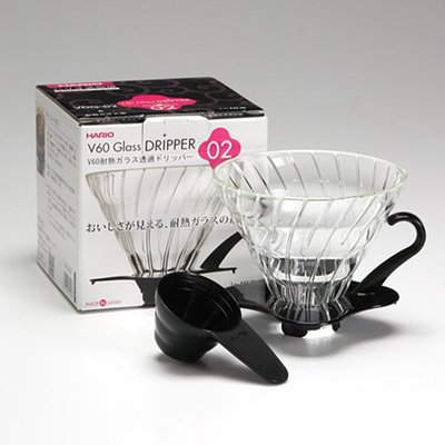 送【原廠豆匙】HARIO日本原裝 V60錐型玻璃濾杯 1~4杯 手沖咖啡過濾杯VDG-02 VDG-02B