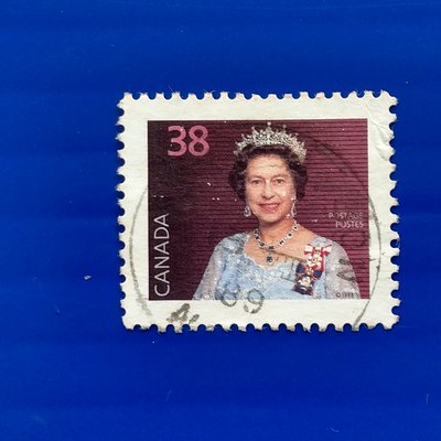 【大三元】美洲舊票-加拿大1988年英國女王伊麗莎白二世郵票 -銷戳票1枚 (47)