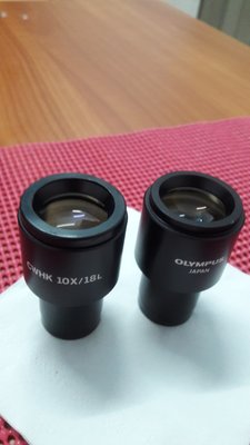 生物 顯微鏡 OLYMPUS 目鏡 CWHK 10X 18L  (一對)