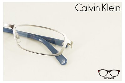 【My Eyes 瞳言瞳語】Calvin Klein卡文克萊薄鋼光學鏡架 淺銀色 輕盈俐落未來感 (5317)