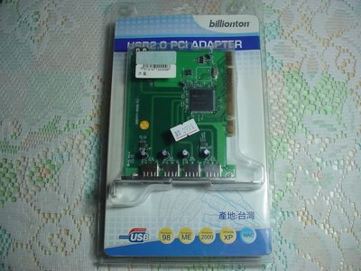 USB 2.0 PCI ADAPTER擴充卡，全新品，200元直購價【B24】