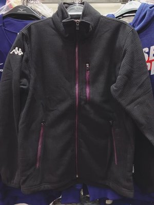 Kappa 男款 休閒 運動外套  保暖 立領外套 內刷毛 古著  C116-1152-88 深灰/紫 現貨