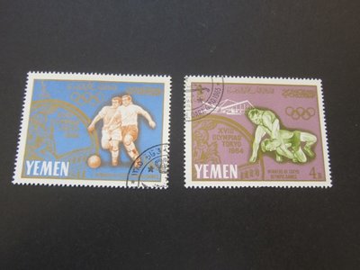 【雲品5】葉門Yemen Kingdom 1964 mi 196,198 Olympic FU 庫號#B535 12966