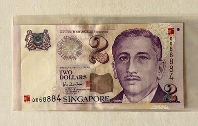 2000新加坡紀念千禧年2元紙幣1枚   全新  新加坡紙鈔
