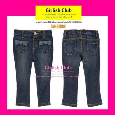 【Girlish Club】gymboree女童5T蝴蝶結彈性牛仔褲(c304)gap 1/2amber四九一元起標