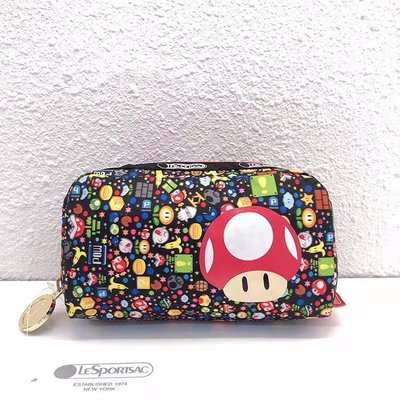 【熱賣精選】 Lesportsac x Nintendo 瑪麗歐 瑪利歐 6511 化妝包 收納包 經典款 降落傘防
