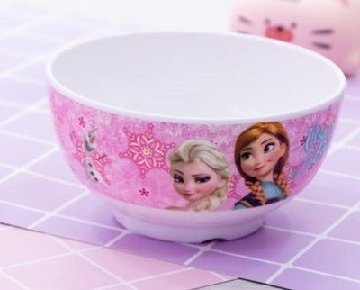 艾莎公主吃飯碗粉色家用卡通碗冰雪奇緣餐具女孩愛莎和*特價優惠