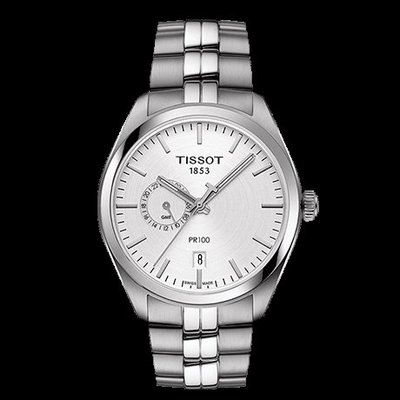 Tissot 天梭PR100系列鋼帶雙時區石英男腕錶 T1014521103100