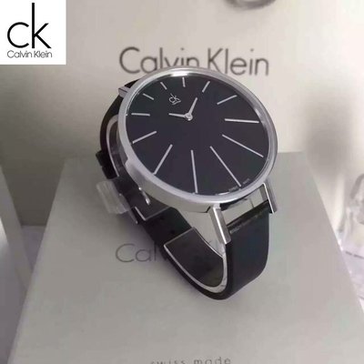 ck手錶女錶女士簡約時尚 Ladies系列黑盤黑色皮帶石英女錶K3E231C1