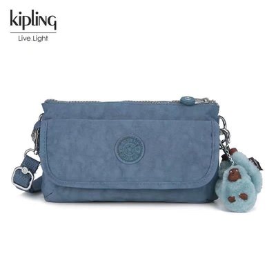 【熱賣精選】 Kipling 猴子包 K23431 灰藍 輕便旅行夾層斜背包/側背/肩背 長短背帶 出遊 旅行 防水