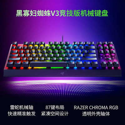 鍵盤 Razer雷蛇黑寡婦V3競技版機械鍵盤蝰蛇V2電競鼠標幻彩RGB游戲套裝