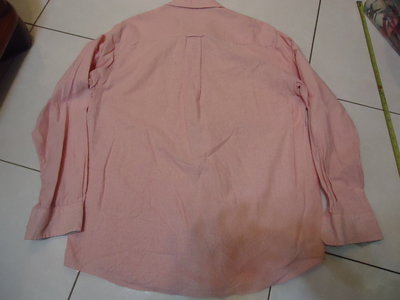nautica 粉紅色白細紋長袖襯衫,尺寸:L,肩寬:47.5cm,純棉,少穿極新,降價大出清.