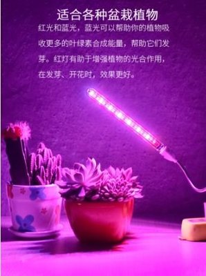 🍀四月科技能源🍀可太陽能 新款USB led植物燈生長燈室內補光燈花卉盆栽燈多肉檯燈