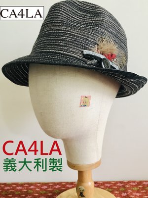 【CA4LA】帽🍑棕麻銀黑混色 羽毛 遮陽帽 爵士帽 日本製 全新