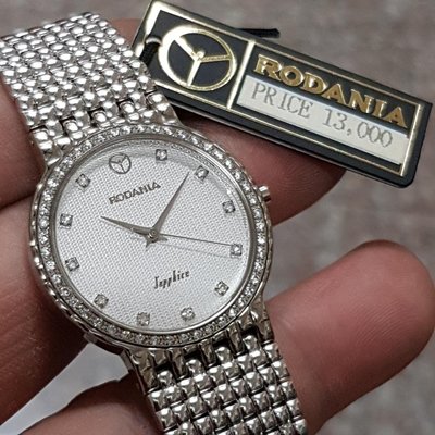 鑲鑽＆藍寶面☆展示錶釋出＜薄錶＞羅唐納 RODANIA 買到賺到 瑞士錶 高級石英錶 A1