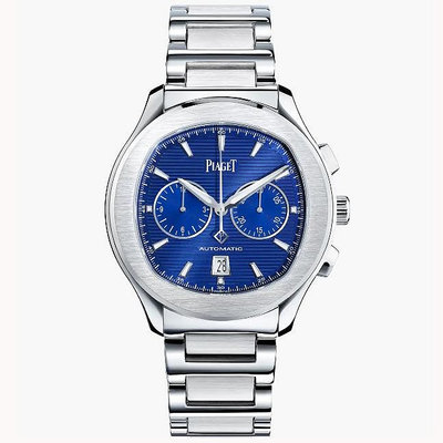 預購 伯爵錶 Piaget Polo系列 Chronograph計時碼錶 42mm  G0A41006 機械錶 藍色面盤 精鋼錶帶 男錶 女錶