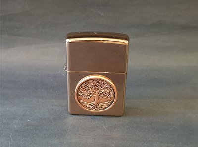 ONE*$1~*美系*ZIPPO*Tree of Life Emblem《生命之樹 》玫瑰金*金屬鑲崁*編號:49638