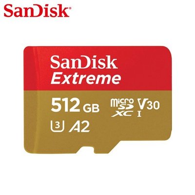 SanDisk 512G Extreme A2 U3 UHS-I 小卡 190MB 記憶卡(SD-SQXAV-512G)