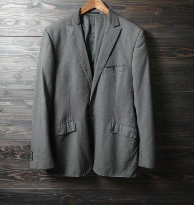 義大利品牌 SST&C 灰色 羊毛混紡 合身版 休閒西裝外套 50號