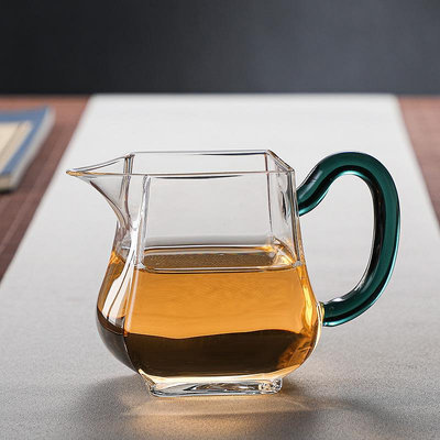日式玻璃茶具 手工四方公道杯 耐熱加厚茶海功夫茶具分茶器公杯
