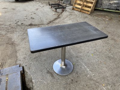 二手 四人桌 電鍍腳架 咖啡廳桌子 營業用餐桌 塑合桌板 [B020]