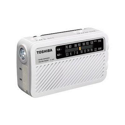 【日本直郵】Toshiba東芝手搖收音機做工精致方便攜帶白色TY-JKR5
