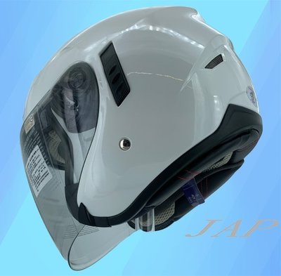 《JAP》M2R FR-1 FR1 素色 亮白 內置遮陽鏡片 3/4 半罩安全帽