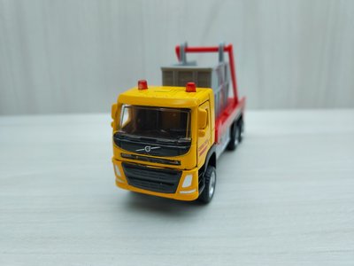 全新盒裝~1:72~富豪 VOLVO 垃圾運輸車 黃色 合金模型玩具車