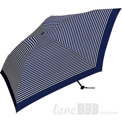 [日本KIU] Air-Light Large 48035 藍白條紋 空氣感 130g 摺疊/抗UV晴雨傘