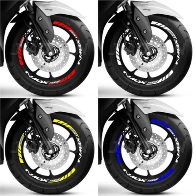 反光輪輞輪轂貼紙 Yamaha Nmax 125 150 155 摩托車輪輞條貼花防水