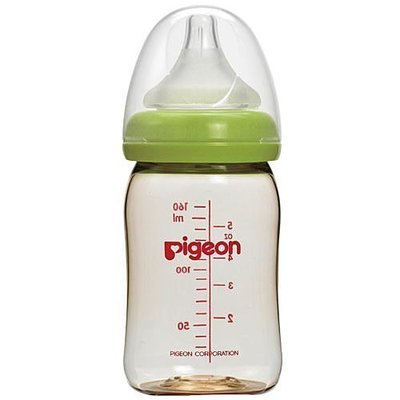 日本 pigeon 貝親 母乳實感寬口徑 PPSU奶瓶 160ml~綠色