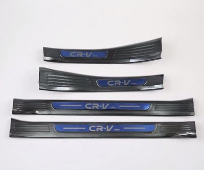 【安喬汽車精品】本田 HONDA  CRV5 迎賓踏板 CRV5.5代 白金踏板 外門檻踏板 加長型 黑鈦藍標