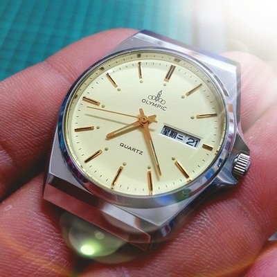 ☆龍頭鎖牙☆老錶店釋出OLYMPIC 35mm 精緻 老錶 男錶 石英錶 F3