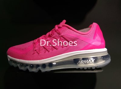 【Dr.Shoes 】 Nike Air Max 2015 GS 桃紅白 女慢跑 全氣墊 大童款 705458-601