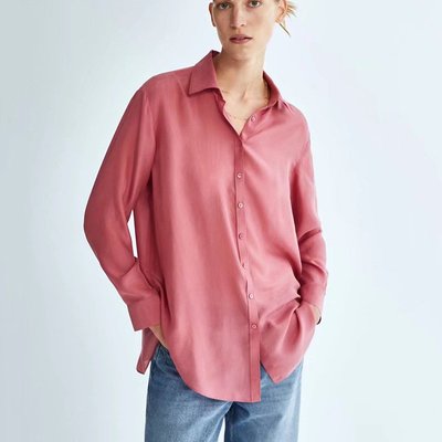 【全新現貨】Massimo Dutti MD2022春季薄款垂感氣質襯衫女長袖女士上衣寬松純色襯衣女