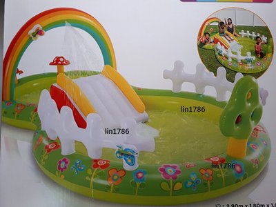 INTEX57154 原廠 噴水花朵溜滑梯遊戲池 兒童戲水池 幼兒游泳池 送修補貼 含運價