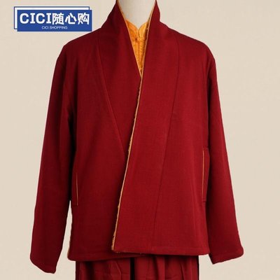 【現貨】免運-喇嘛僧服藏地冬季棉衣加绒上衣东波服装西藏加厚和尚服-CICI隨心購1