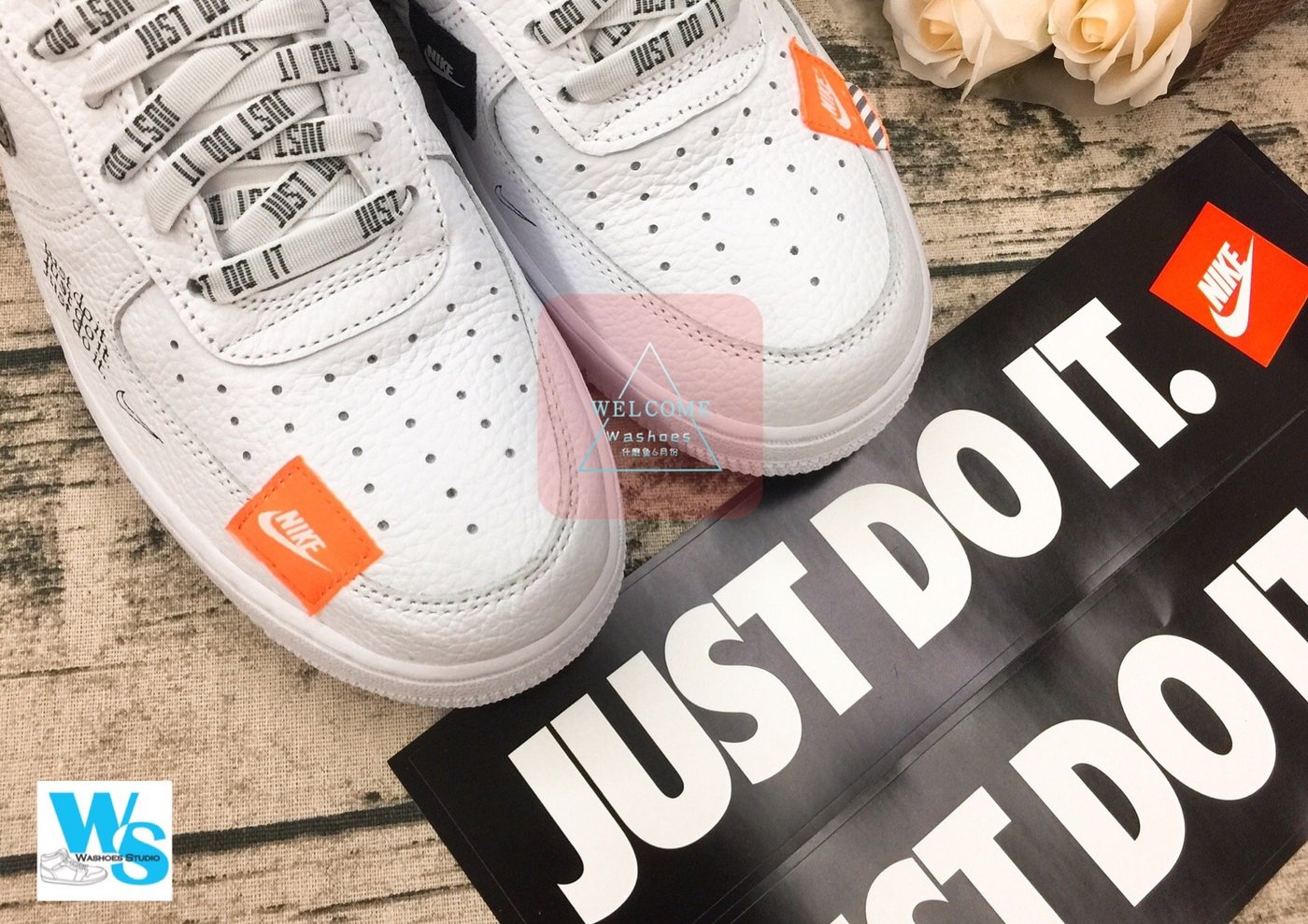 Washoes Nike Air Force 1 JDI AR7719-100 Just Do It offwhite