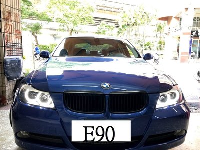 新店【阿勇的店】BMW E90 E91 LCI 黑框U型光圈魚眼大燈+LED方向燈 E90 大燈 E91