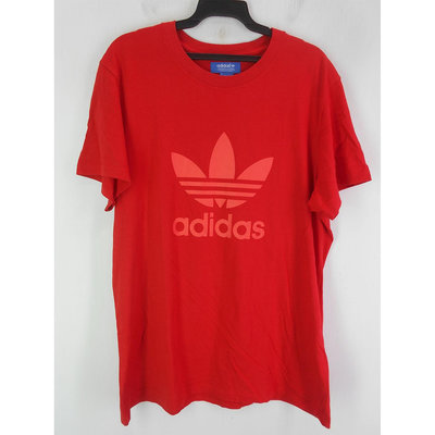 男 ~【ADIDAS】紅色運動休閒T恤 M號(4D70)~99元起標~