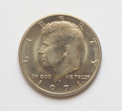 $ 美國/ 1971年發行 甘迺迪半美元(Kennedy Half Dollar) 鎳幣 請見說明!
