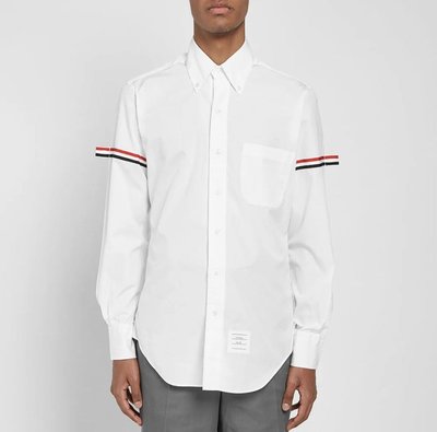 Thom Browne poplin shirt TB 長袖襯衫 白色 府綢 三色條 西裝 休閒 保證正品