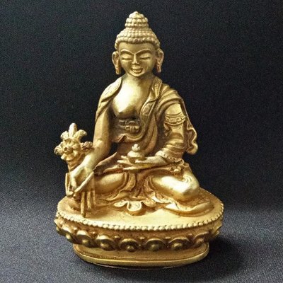 【天馬行銷】藥師佛 尼泊爾製純銅鎏金佛像